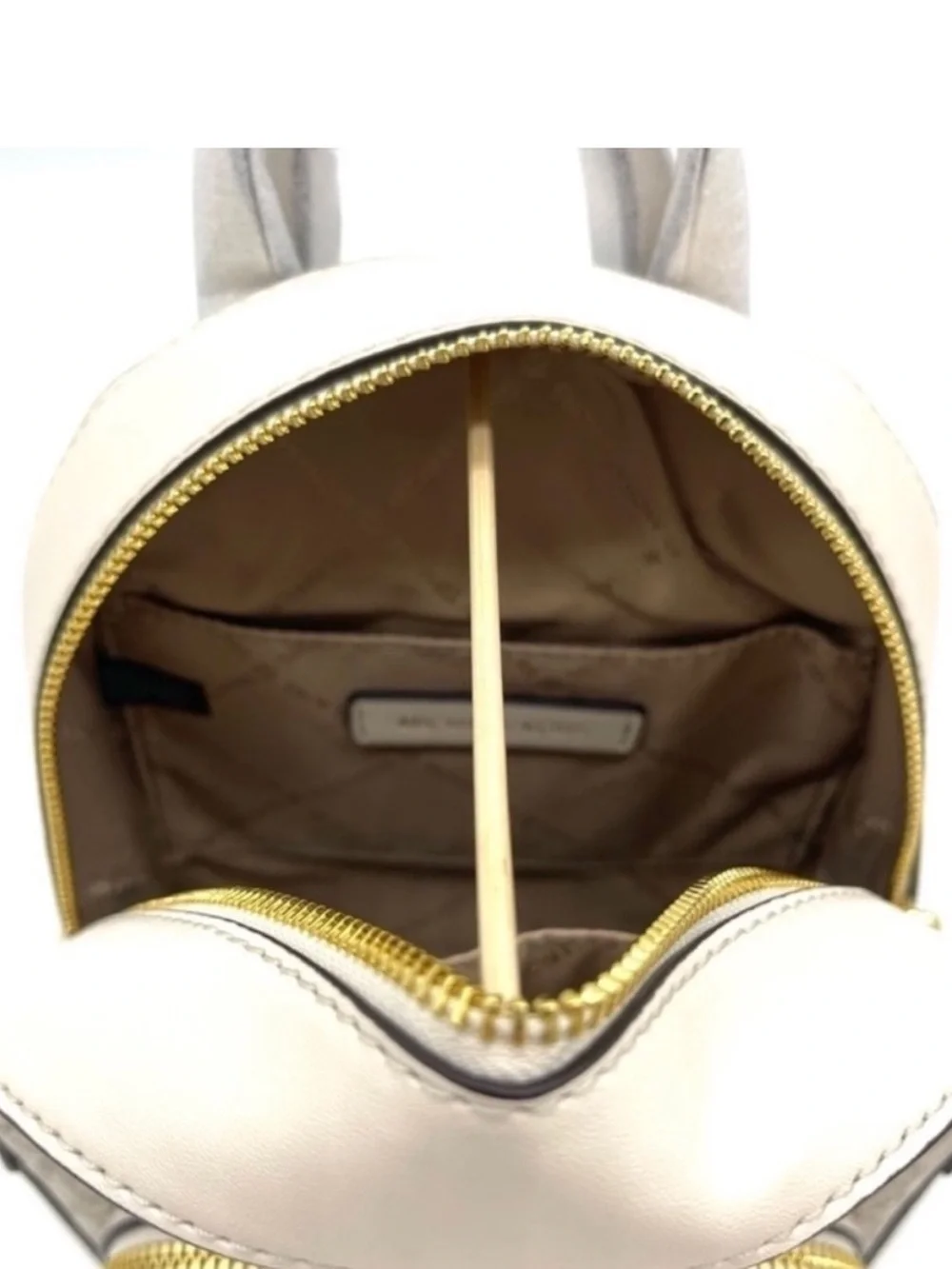 Michael Kors Jaycee Extra Small Convertible Zip Packet Backpack Cream/White